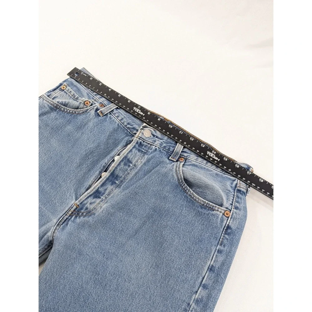 Vintage Levi's 501‎ 34x31 (36x32 Tag) Made In USA Light  Jeans Distressed Ripped